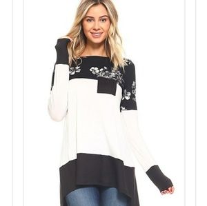 Floral Color Block top